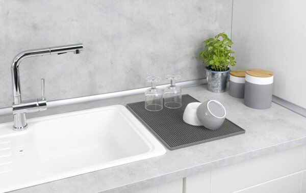 Siva gumijasta odcejalna podloga 40x30 cm Maxi – Wenko