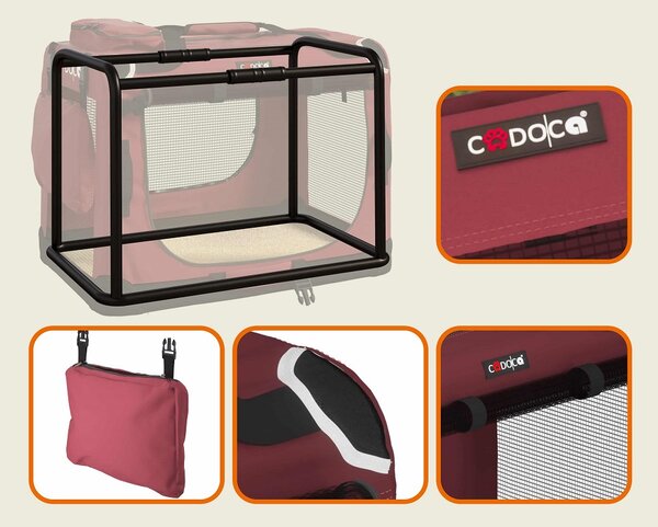 Transportna torba za pse in mačke ELI, 60x42x42cm, temno rdeča Cadoca