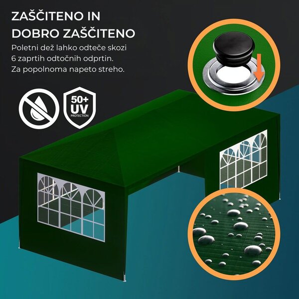 Paviljon za zabave NEAPOL, 3x6m, zelen Jurhan