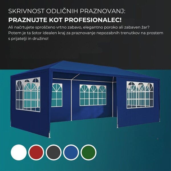 Paviljon za zabave NEAPOL, 3x6m, moder Jurhan
