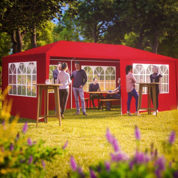 Paviljon za zabave NEAPOL, 3x6m, rdeč Jurhan