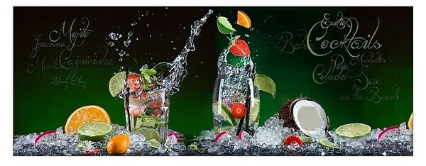 Steklena slika (Exotic Cocktails, Š x V: 125 x 50 cm)