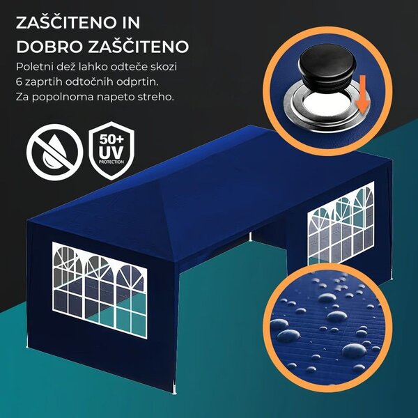 Paviljon za zabave NEAPOL, 3x6m, moder Jurhan