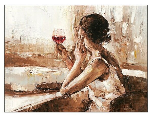 ProArt Young Living Slika na platnu (Girl with Wine Glass, Š x V: 120 x 90 cm)