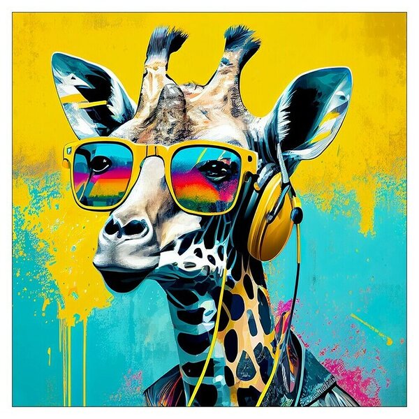 ProArt Young Living Slika na platnu (Animals with Headphones - Giraffe, Š x V: 30 x 30 cm)