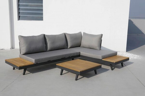 Gardenson Lounge Garnitura Naxos, Antracit, 3-Delni Set