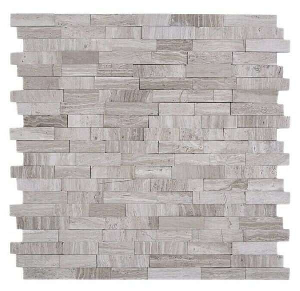 Samolepilni mozaik SAM 4NM12 (30,5 x 30,5 cm, Siva/Bela, Mat)
