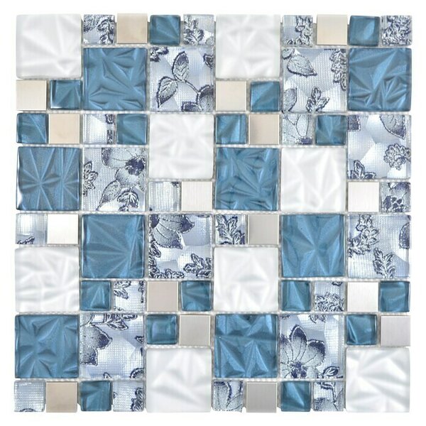 Mozaična ploščica Crystal Mix XCM NIKO60 (30 x 30 cm, Modra/Siva, Sijaj)