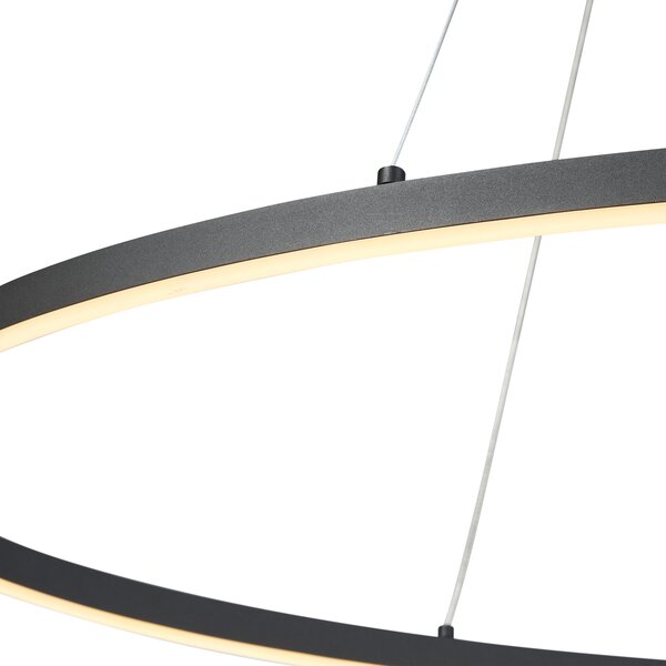 Dizajnerska viseča svetilka črna ovalna 120cm vklj. LED 3-stopenjsko zatemnjevanje - Ovallo