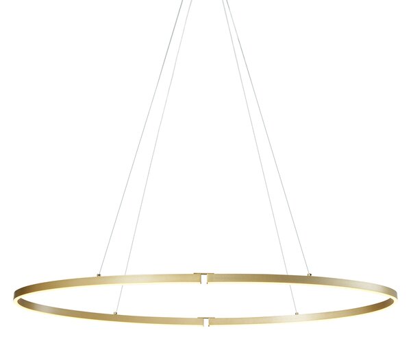 Dizajnerska viseča svetilka medenina 120 cm vklj. LED 3-stopenjsko zatemnjevanje - Ovallo