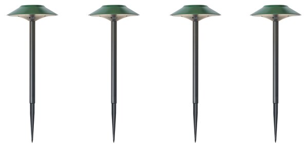 Komplet 4 zelenih reflektorjev z LED IP44 Solar - Mushroom