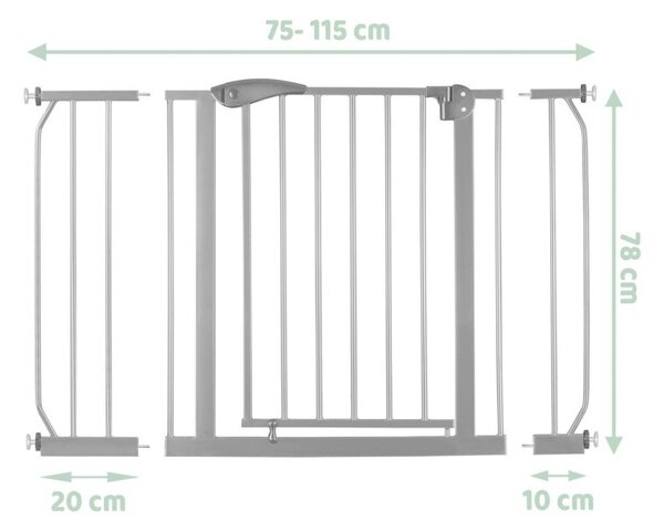 JAKS ZÁBRANA NA SCHODY ČIERNA 75 - 115CM ŠEDÁ