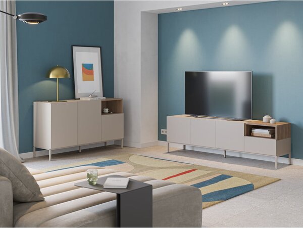 Kremno bela komoda 140x80 cm Cailin – Marckeric