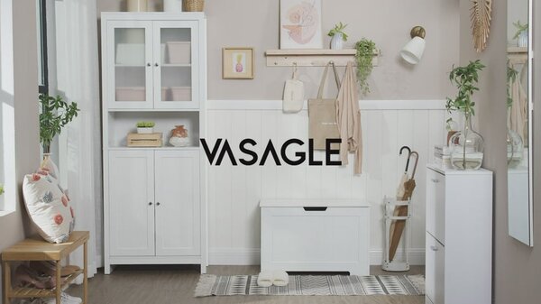Škatla za igrače, prostor za shranjevanje sedeža, bela| VASAGLE