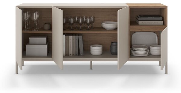 Kremno bela komoda 180x80 cm Cailin – Marckeric