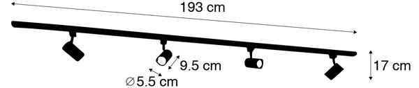 Sodoben 1-fazni tračni sistem s 4 reflektorji temno bronze - Jeana