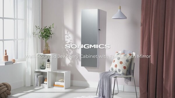 LED držalo za nakit lahko namestite na steno ali vrata 37 x 108 x 9,3 cm | SONGMICS
