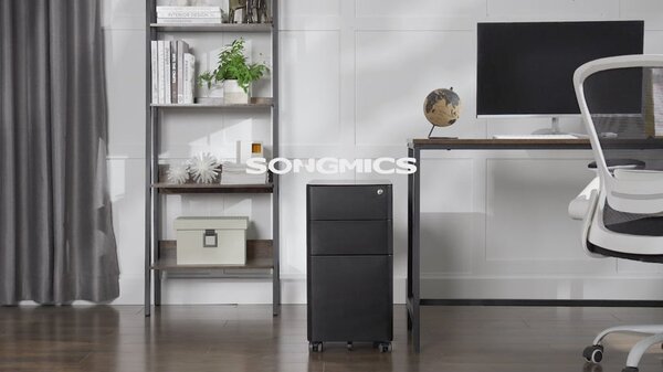 Mobilna posoda, na zaklepanje Kartotečna omara30 x 59,2 x 46 cm, črna | SONGMICS