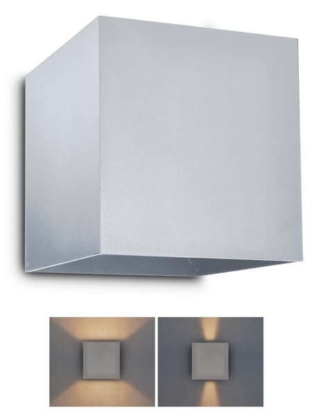 Brilagi - LED Zunanja stenska svetilka CUBE LED/6W/230V siva IP54