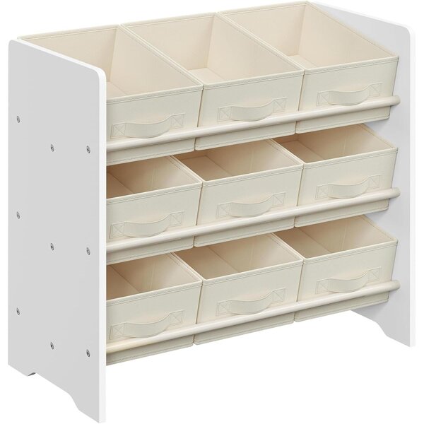 Organizator igrač, z 9 škatlami iz netkanega blaga, 29,5 x 62,5 x 60 cm, bela | SONGMICS