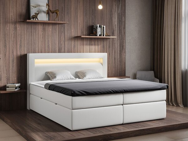 Boxspring postelja Beloit 111, 140x200, Eko usnje, Posteljno dno, 147x212x116cm, Vzmetnica