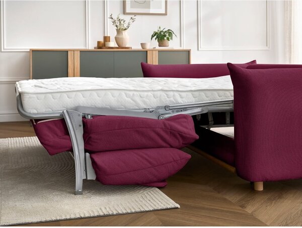 Bordo rdeča raztegljiva sedežna garnitura 214 cm Ernest – Bobochic Paris