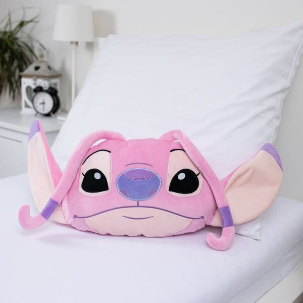 Otroška blazina iz flisa 41x32 cm Lilo and Stitch "Angel Pink" – Jerry Fabrics