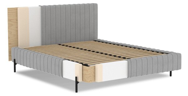 Zelena oblazinjena zakonska postelja s prostorom za shranjevanje in z letvenim dnom 160x200 cm Plissa – ELTAP