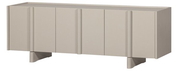 Svetlo siva TV omarica iz masivnega bora 152x53x46 cm Basu – WOOOD