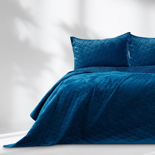 Modro posteljno pregrinjalo AmeliaHome Laila Royal, 220 x 240 cm