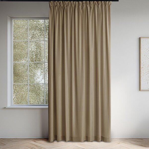 Bež žametna zavesa za delno zatemnitev 140x250 cm Velto – Filumi