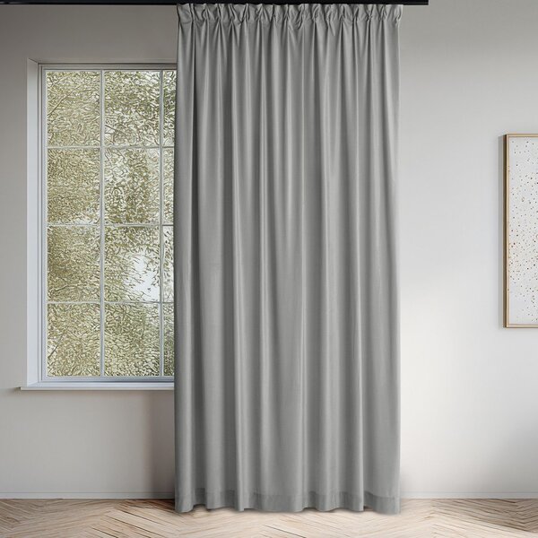 Siva žametna zavesa za delno zatemnitev 200x250 cm Velto – Filumi