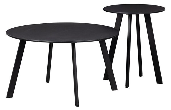 Črna vrtna mizica WOOOD Fer, ø 70 cm