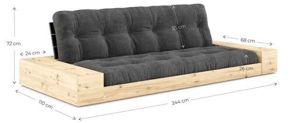 Siva raztegljiva sedežna garnitura 244 cm Base – Karup Design