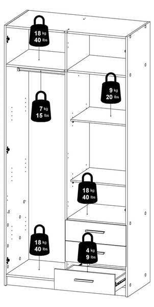 Garderobna omara v hrastovem dekorju v naravni barvi 99x200 cm Sprint – Tvilum