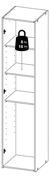 Bela garderobna omara 39x175 cm Space – Tvilum