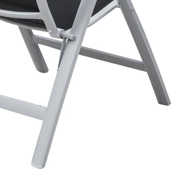 Gardenson Set Zložljivih Vrtnih Stolov Carrara, 2 Kos, Srebrna, Črna