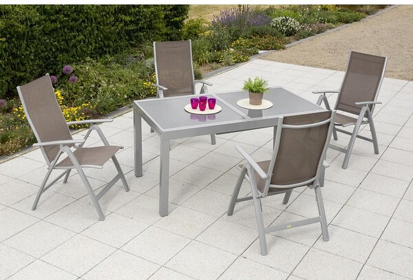 Gardenson Vrtni Set Carrara, 5-Delno, Aluminij, Steklo