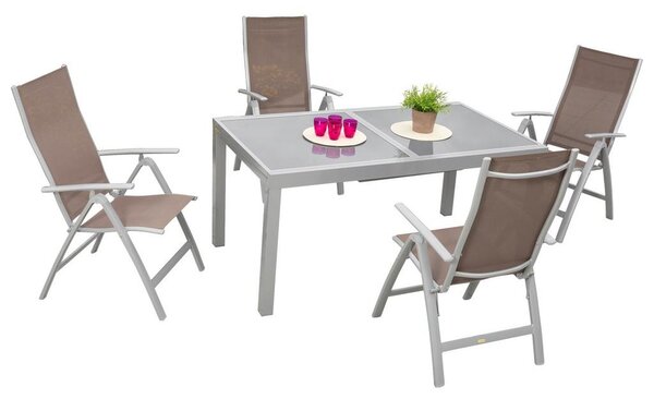 Gardenson Vrtni Set Carrara, 5-Delno, Aluminij, Steklo
