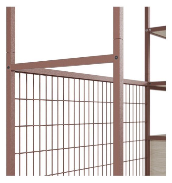 Odprta jeklena garderobna omara v barvi terakote 140x179,5x40 cm Amara – Marckeric