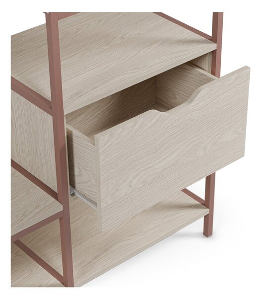 Odprta jeklena garderobna omara v barvi terakote 140x179,5x40 cm Amara – Marckeric