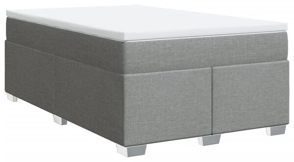 VidaXL Boxspring postelja z vzmetnico svetlo siva 120x190 cm blago