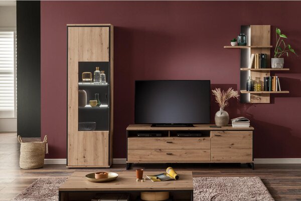 DNEVNI REGAL, antracit, barve hrasta