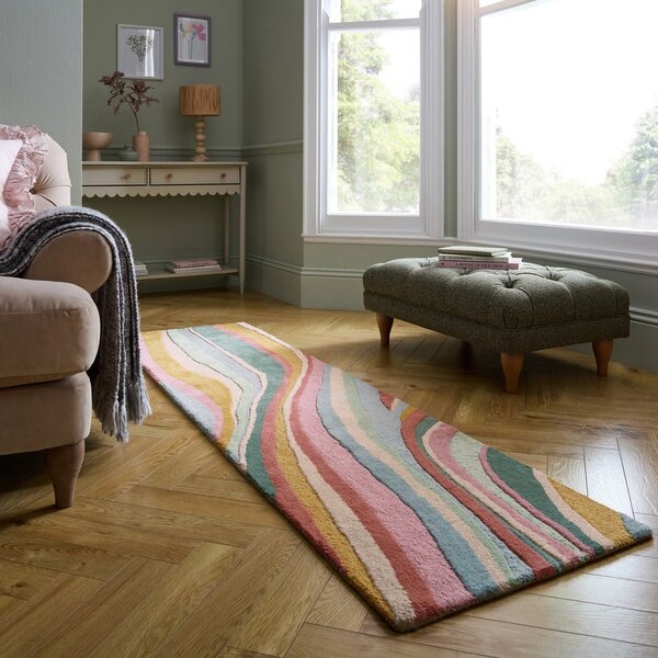 Ročno tkan volnen tekač 60x230 cm Abstract Flow – Flair Rugs