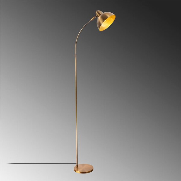 Medeninasta stoječa svetilka s kovinskim senčilom (višina 162 cm) Marzeo – Opviq lights