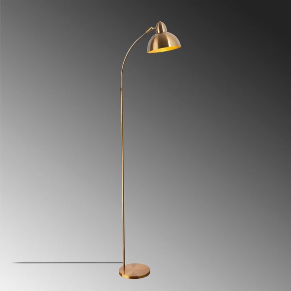 Medeninasta stoječa svetilka s kovinskim senčilom (višina 162 cm) Marzeo – Opviq lights