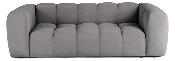 Siva žametna sedežna garnitura 225 cm Cube – Bonami Selection