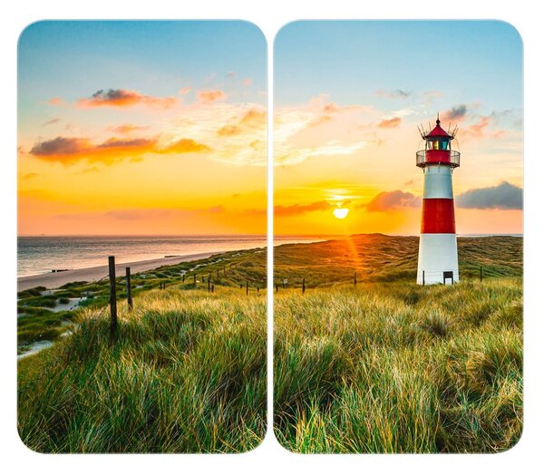 Plošča za štedilnik iz kaljenega stekla v kompletu 2 kos 52x30 cm Lighthouse - Maximex