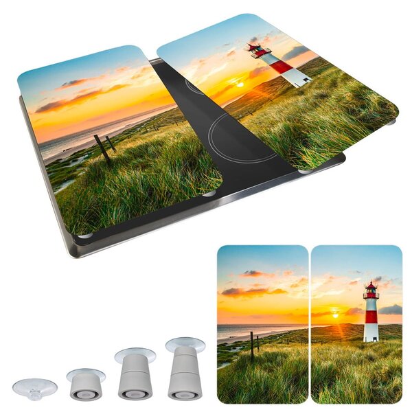 Plošča za štedilnik iz kaljenega stekla v kompletu 2 kos 52x30 cm Lighthouse - Maximex