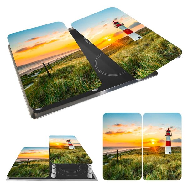Plošča za štedilnik iz kaljenega stekla v kompletu 2 kos 52x30 cm Lighthouse - Maximex